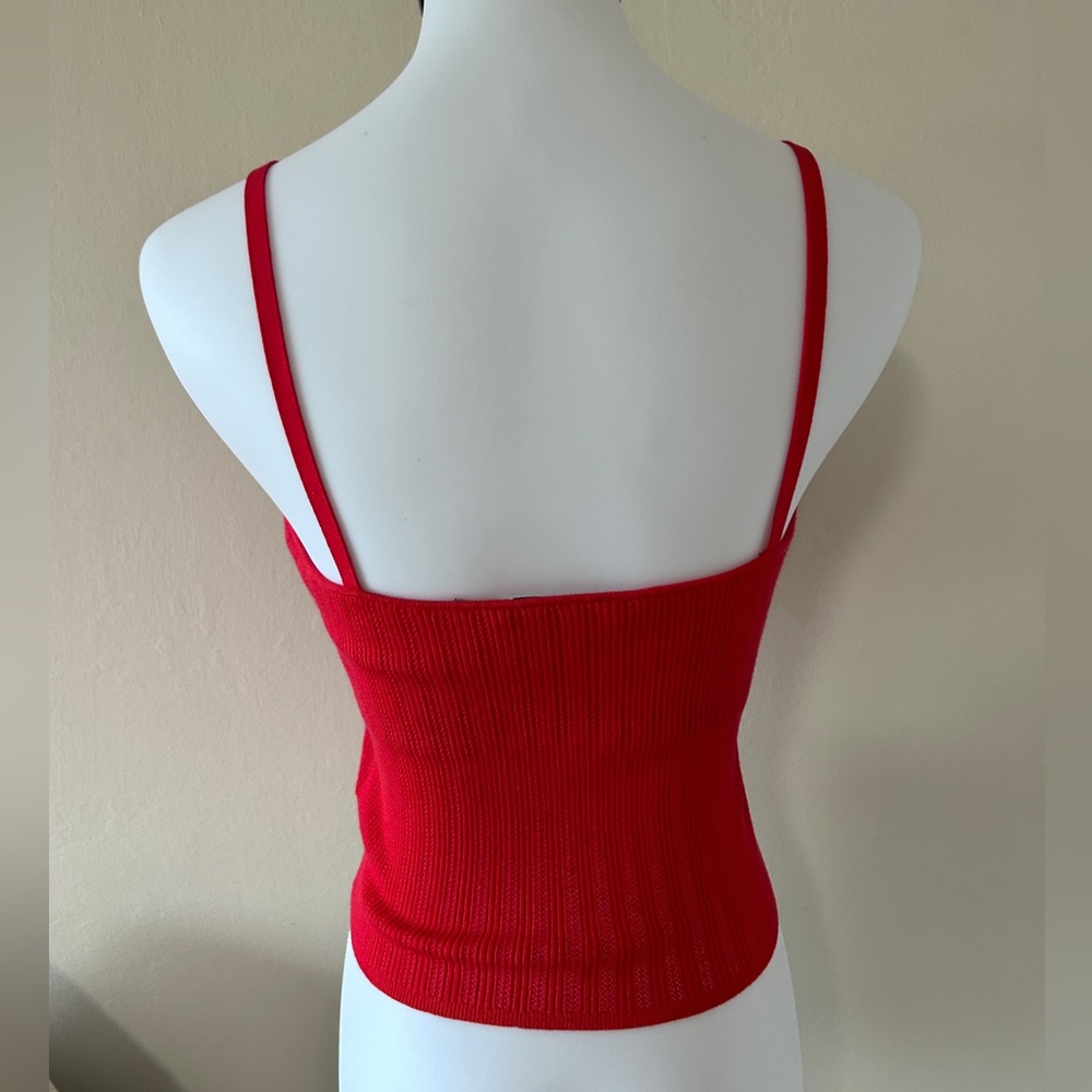 Alice + Olivia Lauretta Cami Knit Tank Top In Bright Poppy (red) Size Medium - Picture 13 of 16